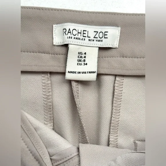 EUC‎ Rachel Zoe Mid Rise Straight Leg Beige Pants Size 4 - Picture 8 of 15